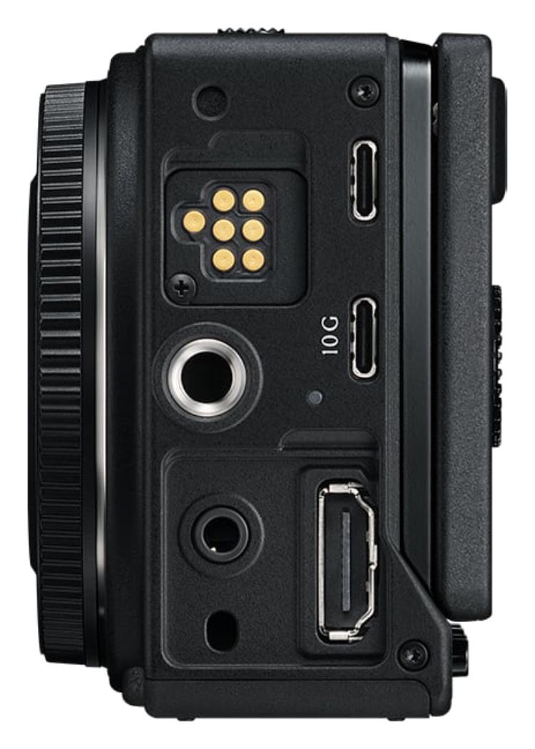 Sigma FP2 von der Seite mit USB-C- und HDMI-Anschlüssen