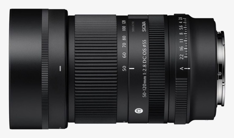 Sigma 50-120mm F2.8 DC OS | Contemporary, Version für Sony E, Seitenansicht
