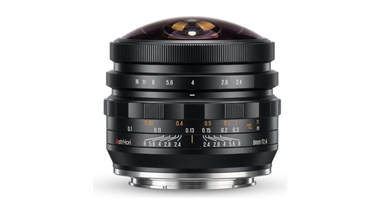 AstrHori MF 8mm F2.4 Zirkular-Fisheye für Fujifilm GFX in der Seitenansicht