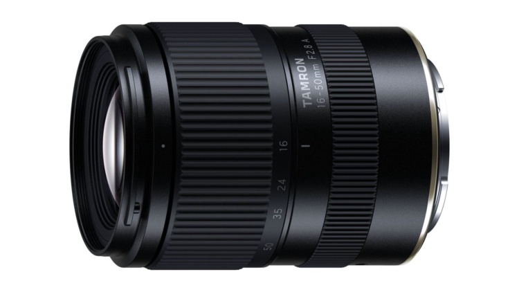 Tamron 16-50mm F2.8 A (B091) standard zoom for APS-C, side view