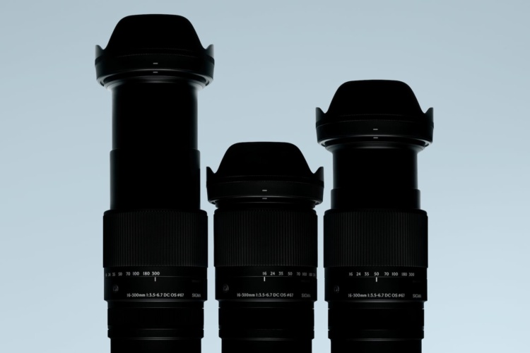 Sigma 16-300mm F3.5-6.7 DC OS | Contemporary in drei Zoomstellungen