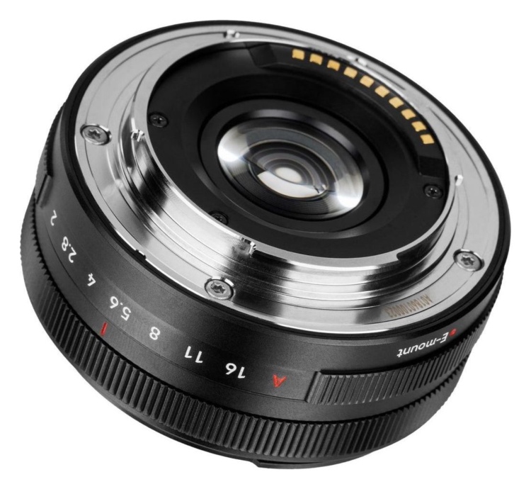 7Artisans AF 18mm f/2, Anschlussseite mit Blendenring
