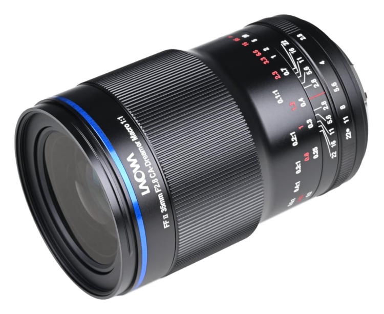 Laowa ACRIS 35mm f/2.8 1X Macro APO, manuelle Version für L-Mount, schräg von vorn